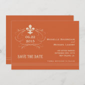 Elegante Retro Style Lilie Save the Date Einladung (Vorne/Hinten)