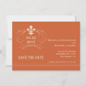Elegante Retro Style Lilie Save the Date Einladung (Vorderseite)