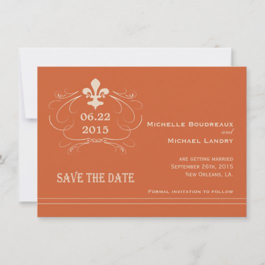 Elegante Retro Style Lilie Save the Date Einladung (Vorderseite)