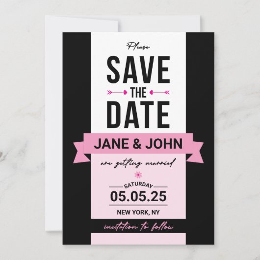 Elegante Retro Style Save the Date Card (Vorderseite)