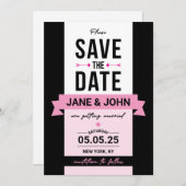 Elegante Retro Style Save the Date Card (Vorne/Hinten)