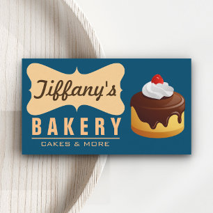 Elegante Retro Süße Torte Bäckerei Visitenkarte