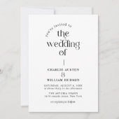 Elegante Retro Typografy Wedding Einladung (Vorderseite)