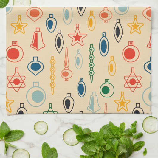 Elegante Retro Weihnachten Geschirrtuch (Gefaltet)