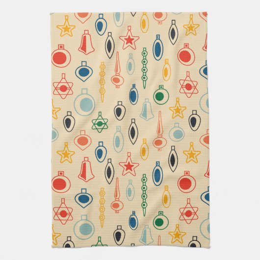 Elegante Retro Weihnachten Geschirrtuch (Vertikal)