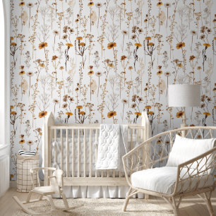 Elegante Retro-Wildblume Getrocknete Vintage Blume Tapete