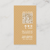 Elegante Retro Yellow Gingham Business Card Visitenkarte (Rückseite)