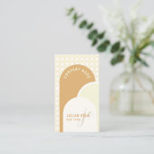 Elegante Retro Yellow Gingham Business Card Visitenkarte (Stehend Vorderseite)