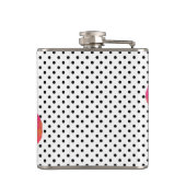 Elegante Retropinke Polka-Punkte Flachmann (Rückseite)