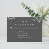 Elegante Rhinestones RSVP Card Karte (Stehend Vorderseite)