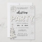 Elegante Rhinestones Weihnachts-Party Einladung (Vorderseite)