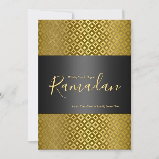 Elegante Rhombus Pattern Ramadan Grußkarte Einladung (Vorderseite)