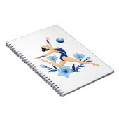 Elegante rhythmische Turnerin mit Blumen Notizblock (Rechte Seite)