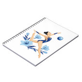 Elegante rhythmische Turnerin mit Blumen Notizblock (Linke Seite)