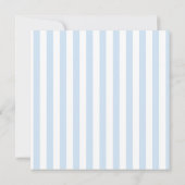 Elegante Ribbon Baby Dusche Streifen Blue Square Einladung (Rückseite)