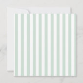 Elegante Ribbon Baby Dusche Streifen Green Square Einladung (Rückseite)