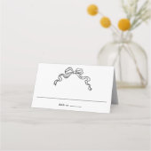 Elegante Ribbon Bow Hand Drawn Doodles Hochzeit Platzkarte (Rückseite)