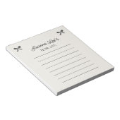Elegante Ribbon Bow Lined Stationery Notizblock (angewinkelt)