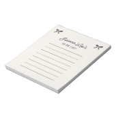 Elegante Ribbon Bow Lined Stationery Notizblock (Rotiert)