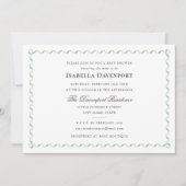 Elegante Ribbon Candy Striped Baby Dusche Grün Einladung (Vorderseite)