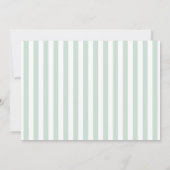 Elegante Ribbon Candy Striped Baby Dusche Grün Einladung (Rückseite)