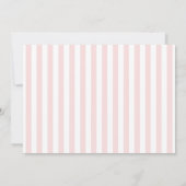 Elegante Ribbon Candy Striped Baby Dusche Rosa Einladung (Rückseite)