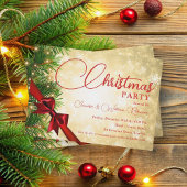 Elegante Ribbon & Pine Gold Einladung