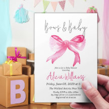 Elegante Ribbon Pink Bows und Baby Girl Baby Showe