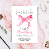 Elegante Ribbon Pink Bows und Baby Girl Baby Showe Einladung
