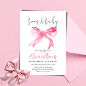 Elegante Ribbon Pink Bows und Baby Girl Baby Showe Einladung