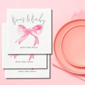 Elegante Ribbon Pink Bows und Baby Girl Baby Showe Serviette
