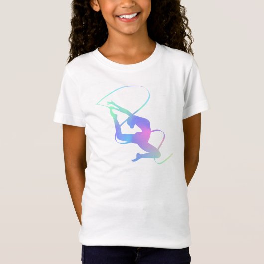 Elegante Ribbon Rhythmic Gymnastics Motif Artistic T-Shirt (Vorderseite)