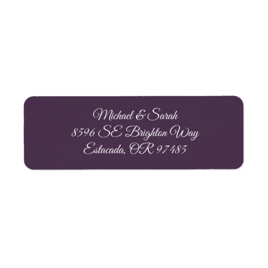 Elegante Rich Wine Lila Rücksendeadresse (Vorne)