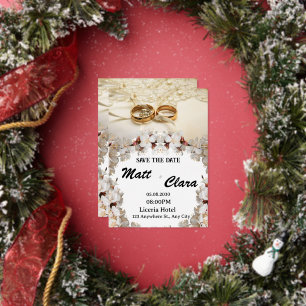 Elegante Ring-Blumen-Hochzeitseinladung Folieneinladung