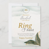 Elegante Ring Hunt Brautparty Game Tabletop Card Einladung (Rückseite)