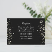 Elegante Rings Rhinestones Wedding Reception Card Dankeskarte (Stehend Vorderseite)