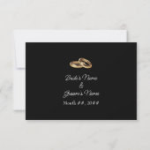 Elegante Rings Rhinestones Wedding Reception Card Dankeskarte (Rückseite)