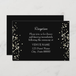 Elegante Rings Rhinestones Wedding Reception Card Dankeskarte