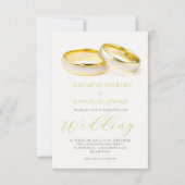 Elegante Rings Simple Modern Wedding Einladung (Vorderseite)