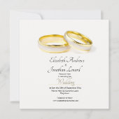 Elegante Rings Simple Wedding Square Einladung (Vorderseite)
