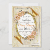 Elegante Ripple Cream & Gold Einladung (Vorderseite)