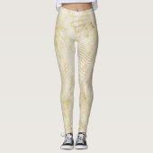 Elegante Ripple Cream & Gold Leggings (Vorderseite)