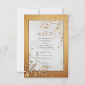 Elegante Ripple Cream & Gold RSVP Card Karte (Vorderseite)