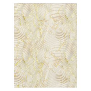 Elegante Ripple Cream & Gold Tischdecke