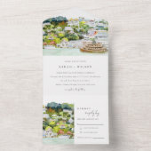 Elegante River Cruise Country Landschaft Hochzeit All In One Einladung (Innen Boden)