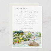 Elegante River Cruise Country Landschaft Hochzeit Dankeskarte (Vorne/Hinten)