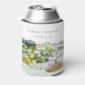 Elegante River Cruise Country Landschaft Hochzeit Dosenkühler (Kanne Rückseite)