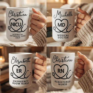 Elegante RN ER NICU Krankenschwester MD Arzt Schri Kaffeetasse