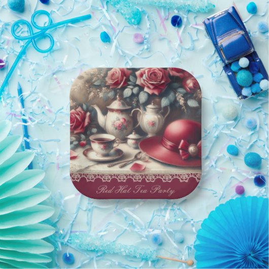 Elegante Roise Tea Party Paper Plate Pappteller (Party)