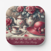 Elegante Roise Tea Party Paper Plate Pappteller (Vorderseite)